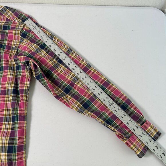 Brooks Brothers 346 Button Down Shirt Mens Size L Pink Blue Plaid Long Sleeve - Picture 6 of 10
